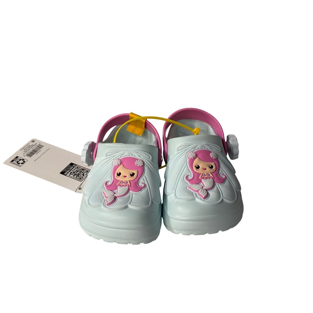 Member's Mark Kids Mermaid Clogs Light Blue Pink Water Shoes Size 8 NEW